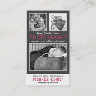 Carte De Visite Photographe Lady moderne avec 3 exemples de photos