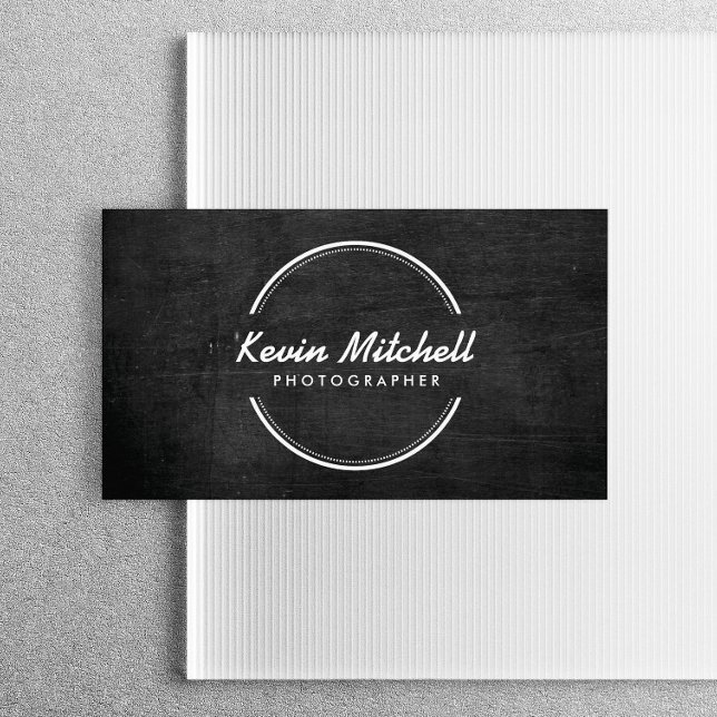 Carte De Visite Photographe, logo photo sur bois noir (Créateur téléchargé)