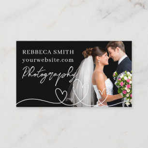 Carte De Visite Photographe mariage moderne photo collage minimal