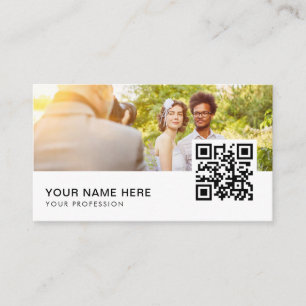 Carte De Visite Photographe mariage QR Code