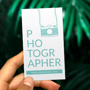 Carte De Visite Photographe mignon de Teal de lumière de