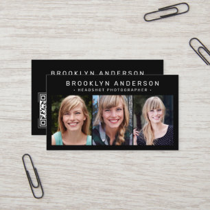 Carte De Visite Photographe moderne 3 photo noir