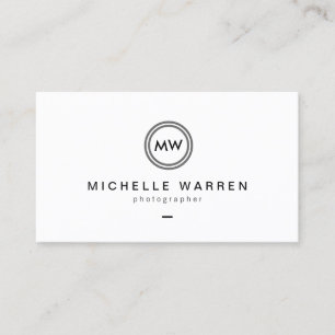 Carte De Visite Photographe moderne du logo B/W d'initiales