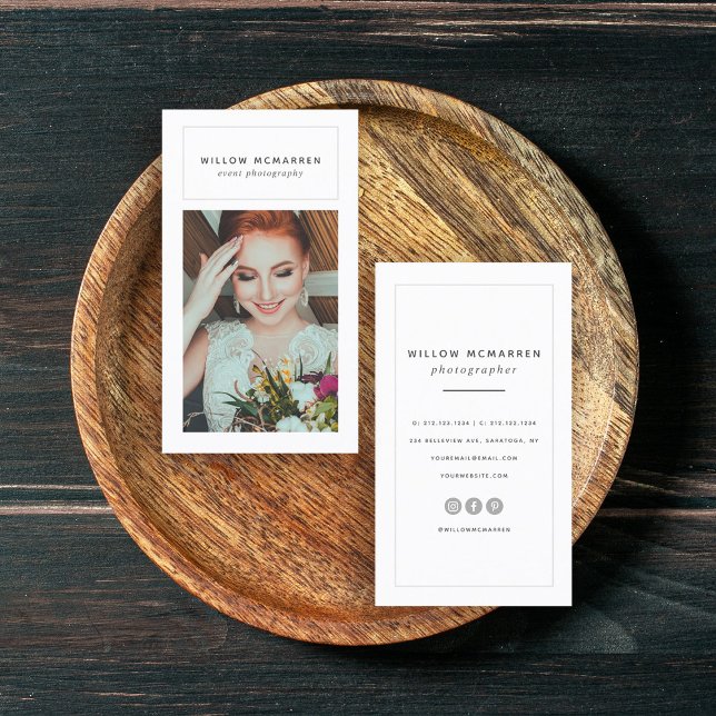 Carte De Visite Photographe moderne moderne chic et tendance (Créateur téléchargé)