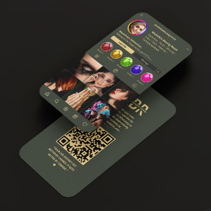 Carte De Visite Photographe moderne Monogram Dark Green Instagram