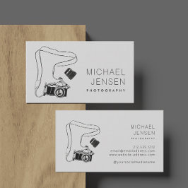 Carte De Visite Photographe moderne noir et blanc