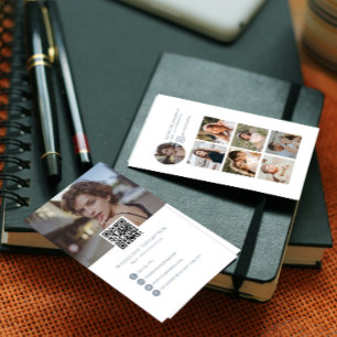 Carte De Visite Photographe moderne Pale Blue Photo Collage