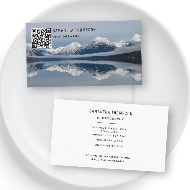 Carte De Visite Photographe moderne QR Code Photo (Créateur téléchargé)