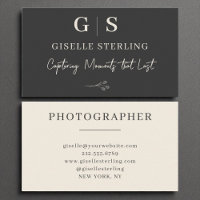 Photographe Monogramme Élégant Crème Noire moderne