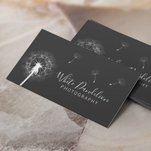 Carte De Visite Photographe noir gris Dandelion Photographie