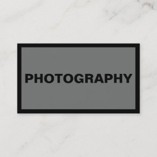 Carte De Visite Photographe noir gris nickel simple