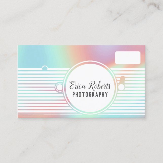 Carte De Visite Photographe Pastel Camera Photographie (Devant)