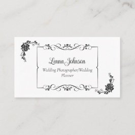 Carte De Visite Photographe/planificateur Mariage noir et blanc