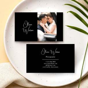 Carte De Visite Photographe Professionnel Écriture Moderne Minimal