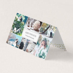 Carte De Visite Photographe professionnel Gold Dots Photo Collage