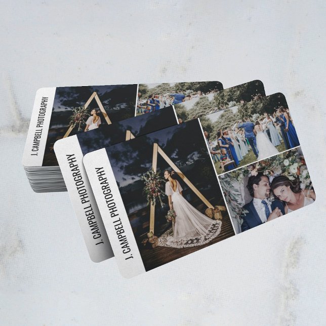 Carte De Visite Photographe professionnel Modern 3 Photo Collage (Créateur téléchargé)