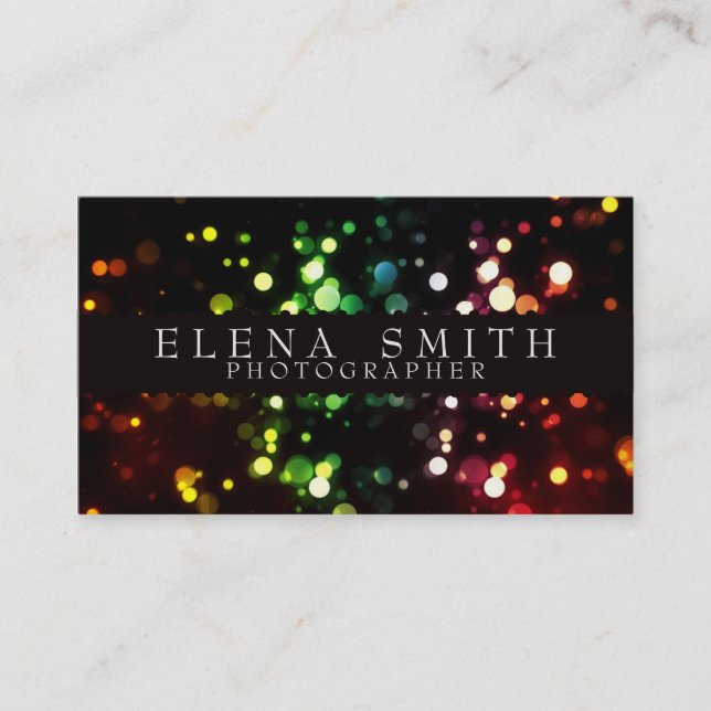 Carte De Visite Photographe Rainbow Bokeh (Devant)