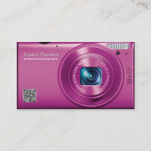 Carte De Visite Photographe rose de professionnel d'appareil-photo