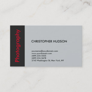 Carte De Visite Photographie à la mode en gris rouge