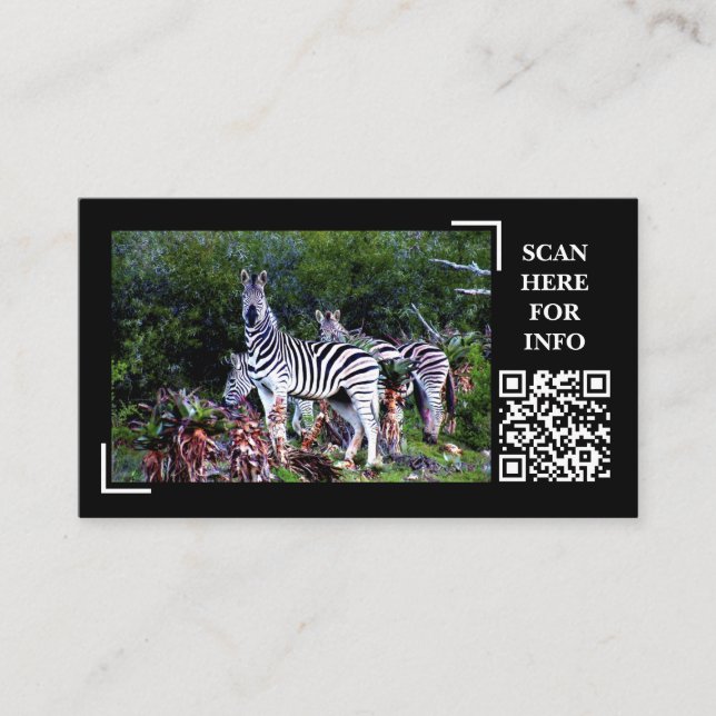 Carte De Visite Photographie animalière Zebra Aloe Personnalisée (Devant)