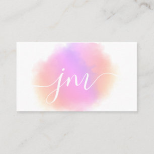 Carte De Visite Photographie Aquarelle rose pâle Feminine Blanc