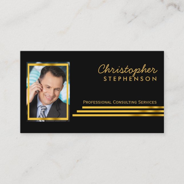 Carte De Visite Photographie de consultation professionnelle en or (Devant)