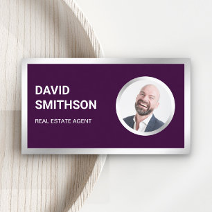 Carte De Visite Photographie de Darple Purple Steel - Agent immobi
