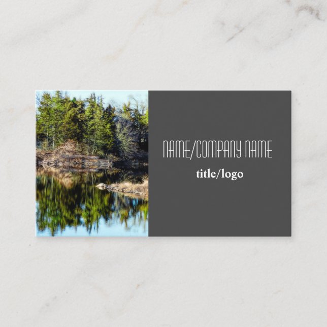Carte De Visite photographie de la nature pins réflexion d'eau (Devant)