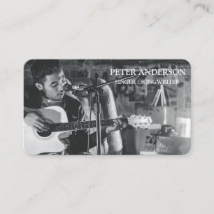 Carte De Visite Photographie de musicien simple moderne