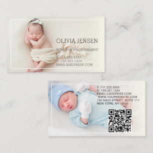 Carte De Visite Photographie de nouveau-né Bébé Photographe 2 Phot