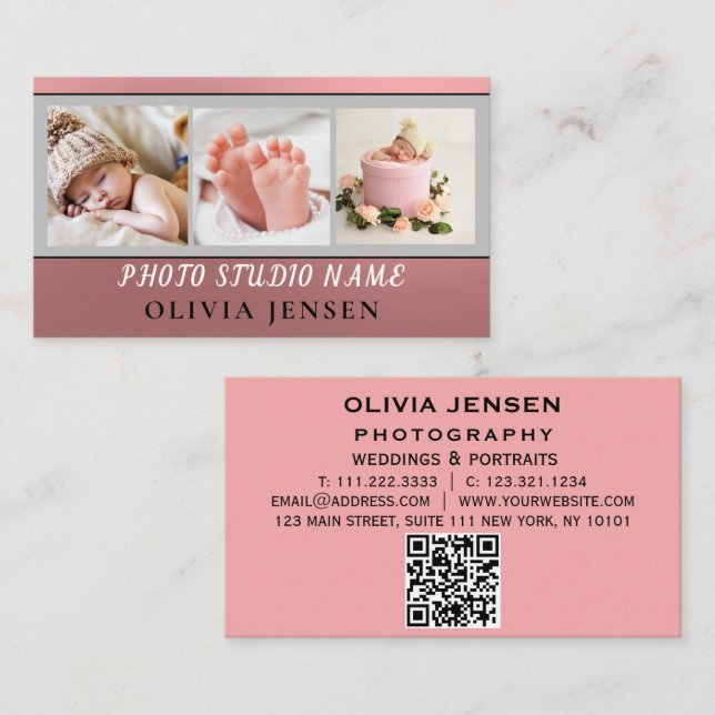 Carte De Visite Photographie de nouveau-né Photographe de bébé Pho (Devant / Derrière)