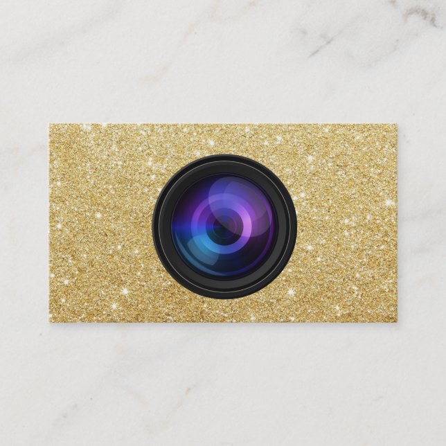 Carte De Visite Photographie de parties scintillantes d'or (Devant)