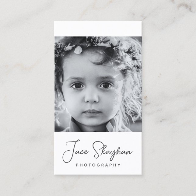 Carte De Visite Photographie de script élégante de signature simpl (Devant)