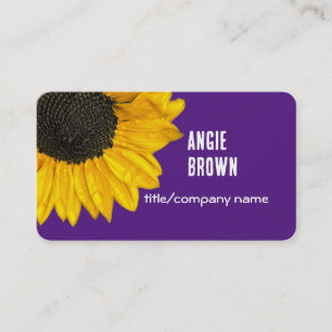 Carte De Visite photographie de tournesol jaune et violet brillant