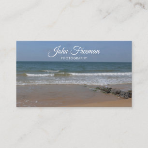 Carte De Visite Photographie des vagues de plage Bleue au calme