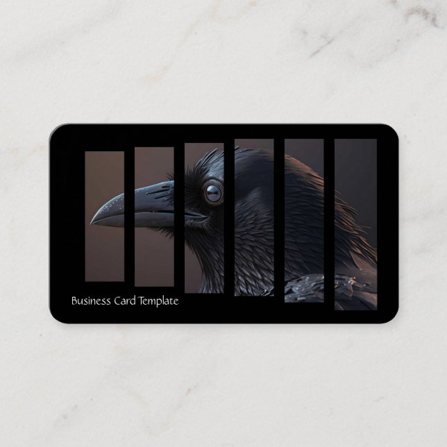 Carte De Visite Photographie d'oiseau Corbeau ou corbeau (Devant)
