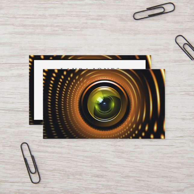 Carte De Visite Photographie du visualiseur de lentilles de caméra (Devant/Arrière en situation)