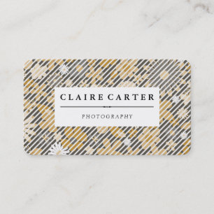 Carte De Visite Photographie Floral Diagonal Stripes