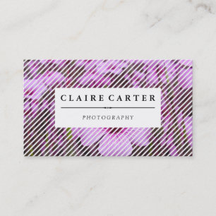 Carte De Visite Photographie Floral Diagonal Stripes