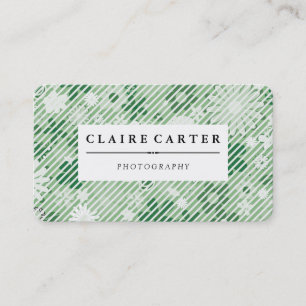 Carte De Visite Photographie Floral Diagonal Stripes