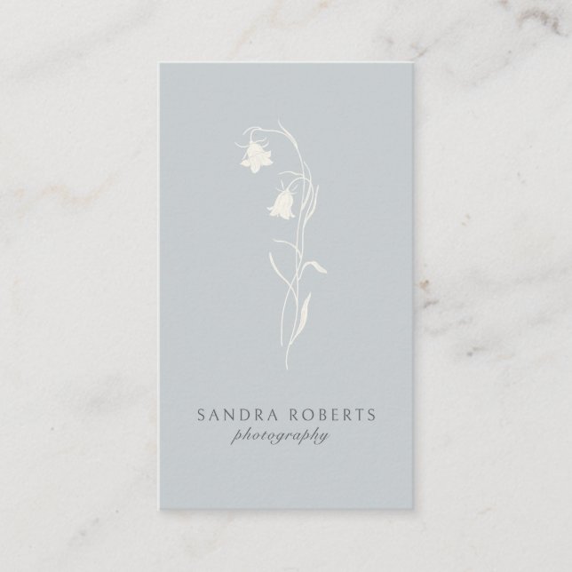 Carte De Visite Photographie florale bleue (Devant)