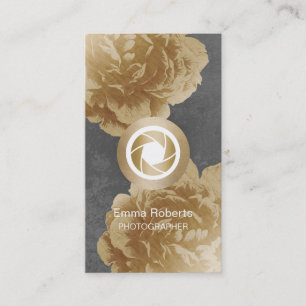 Carte De Visite Photographie florale d'or d'appareil-photo de