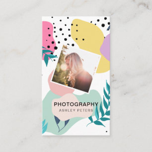 Carte De Visite Photographie formes tropicales pastel chic photo
