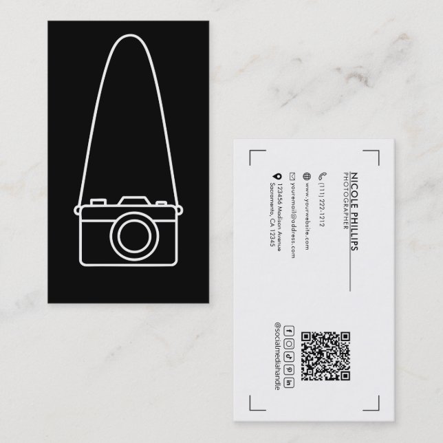 Carte De Visite Photographie lunaire minimale simple (Devant / Derrière)