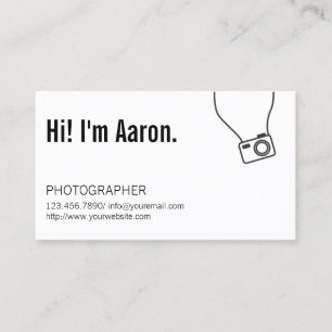 Carte De Visite Photographie minimale d'appareil-photo
