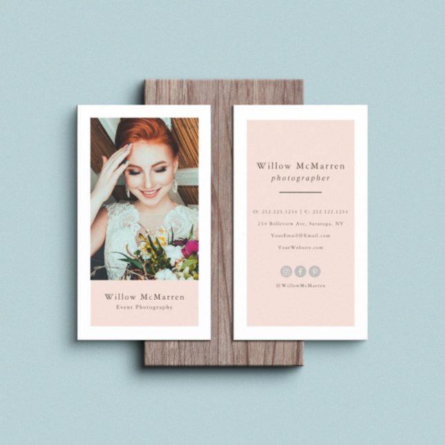 Carte De Visite Photographie minimaliste moderne de typographie te (Créateur téléchargé)