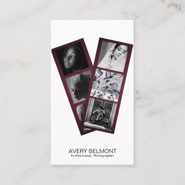Carte De Visite Photographie moderne collage arrière - plan de boi (Devant)