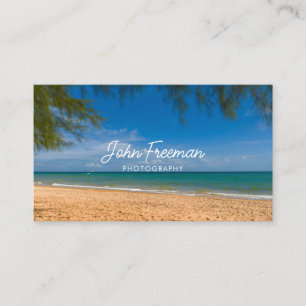 Carte De Visite Photographie moderne du paysage de la plage bleue