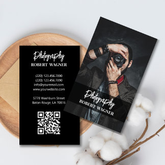 Carte De Visite Photographie Moderne et Simple Code QR Professionn