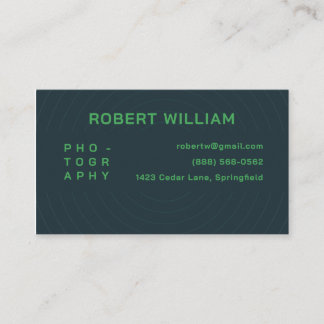 Carte De Visite Photographie moderne personnalisée | Photographe